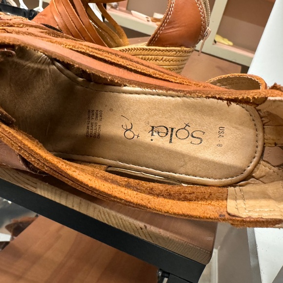 Handmade leather wedge sandal heels - Picture 4 of 4